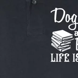 Dog And Books Are Good - Cute Animal Tee Softstyle Adult Sport Polo