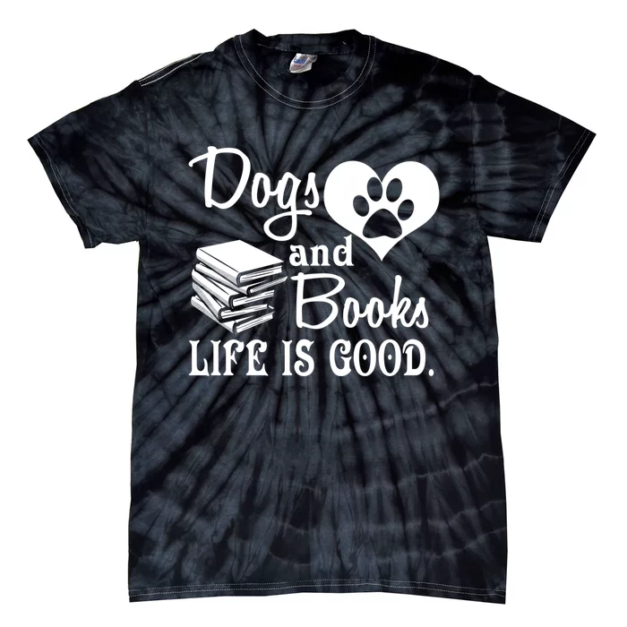 Dog And Books Are Good - Cute Animal Tee Tie-Dye T-Shirt