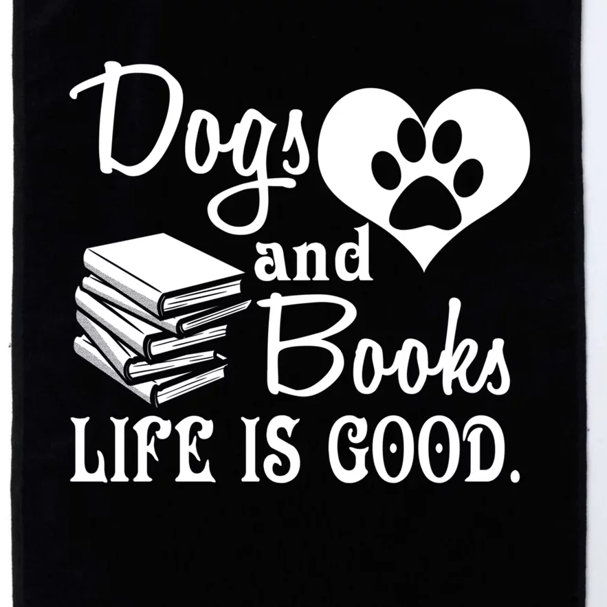 Dog And Books Are Good - Cute Animal Tee Platinum Collection Golf Towel