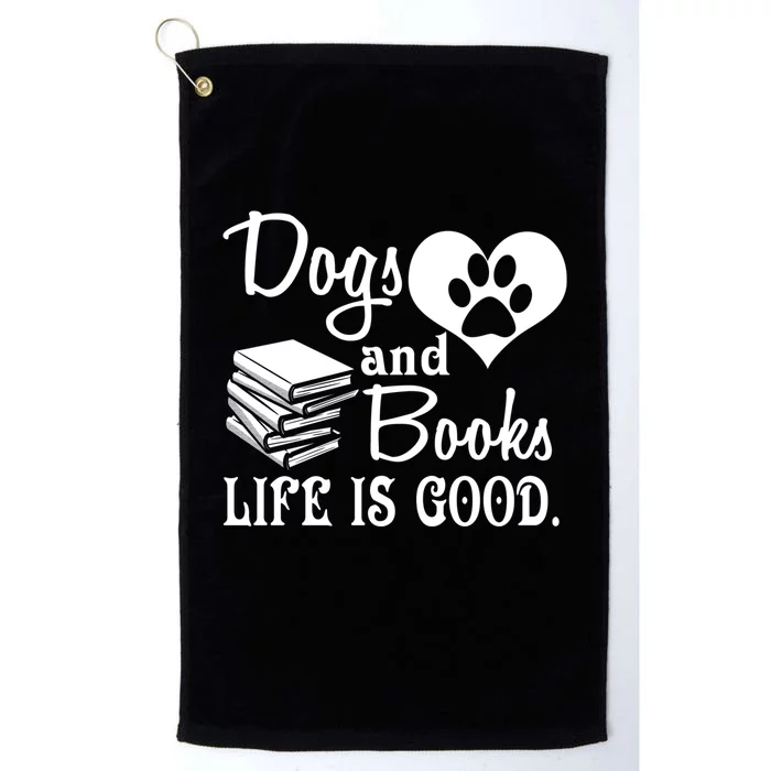 Dog And Books Are Good - Cute Animal Tee Platinum Collection Golf Towel