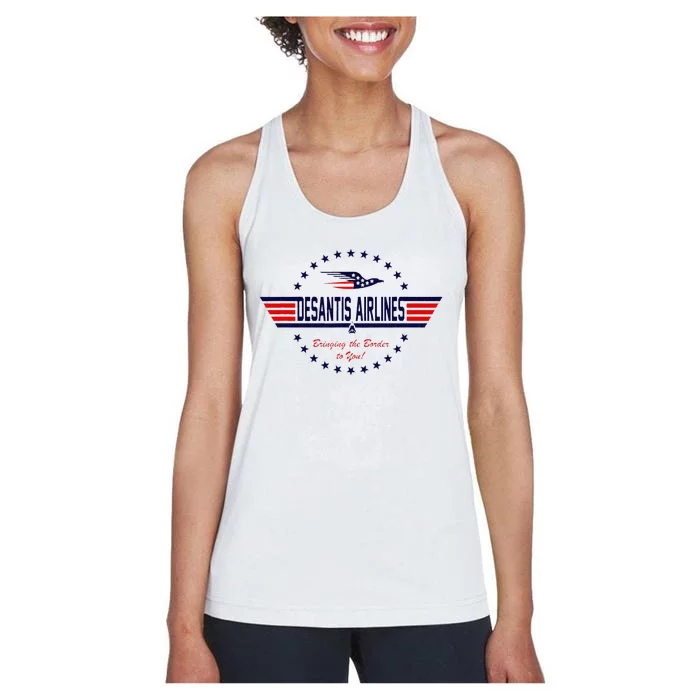 DeSantis Airlines Bringing The Border To You Women's Racerback Tank