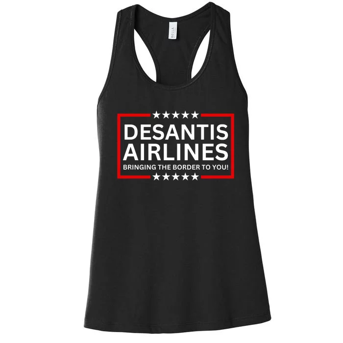 Desantis Airlines Bringing The Border To You Women's Racerback Tank