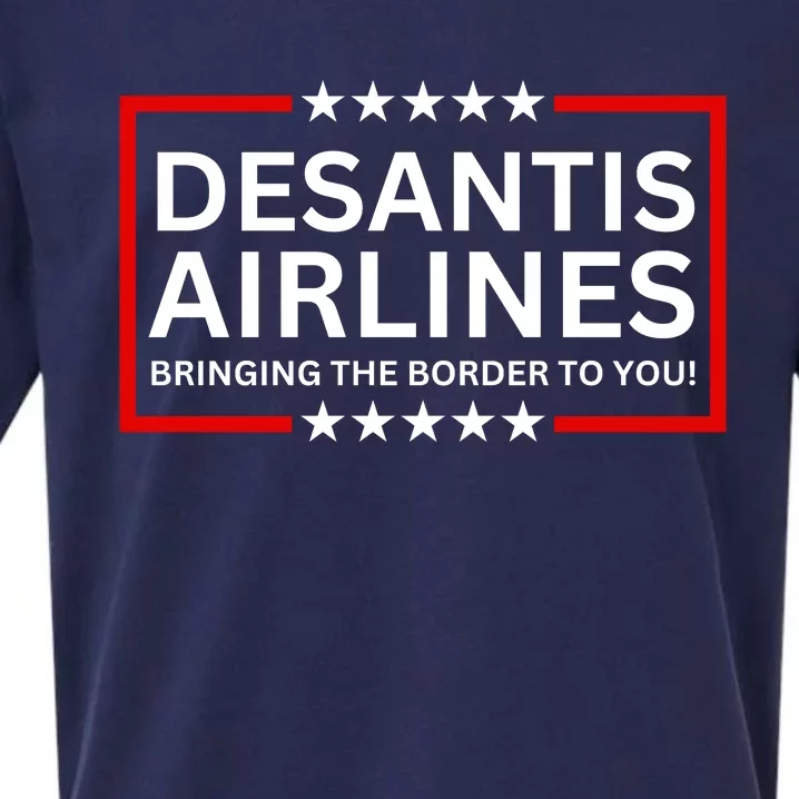 Desantis Airlines Bringing The Border To You Sueded Cloud Jersey T-Shirt