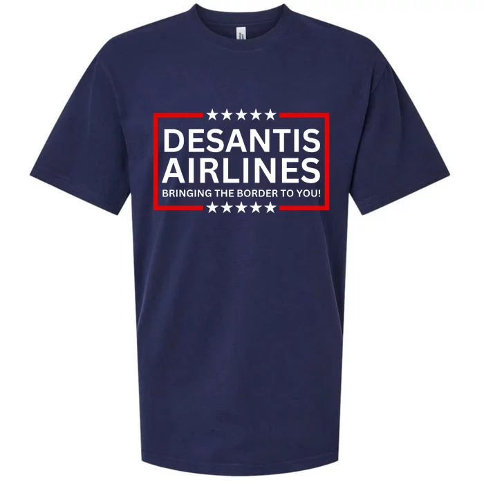 Desantis Airlines Bringing The Border To You Sueded Cloud Jersey T-Shirt