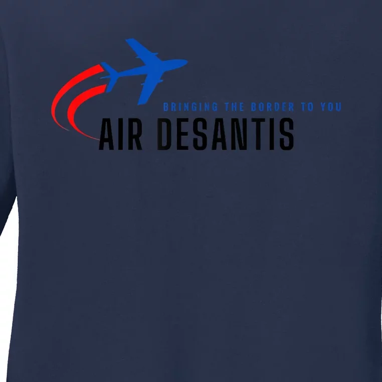 Desantis Airlines Bringing The Border To You Ladies Long Sleeve Shirt