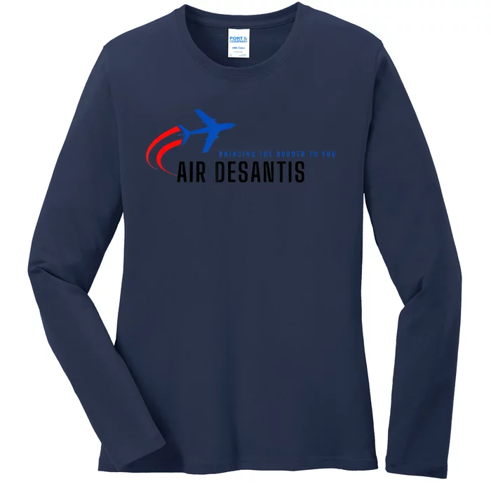 Desantis Airlines Bringing The Border To You Ladies Long Sleeve Shirt