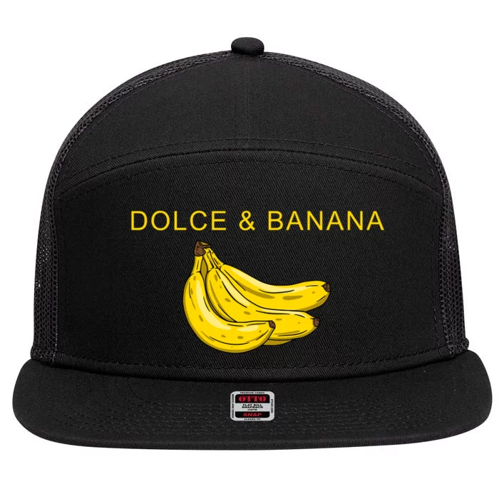 Dolce And Banana Funny Fashion Yellow Yummy Fruit 7 Panel Mesh Trucker Snapback Hat