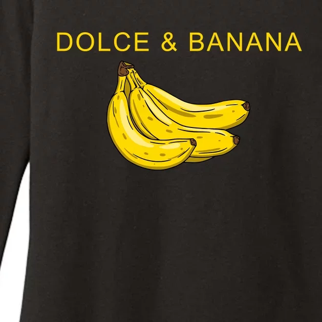 Dolce And Banana Funny Fashion Yellow Yummy Fruit Womens CVC Long Sleeve Shirt