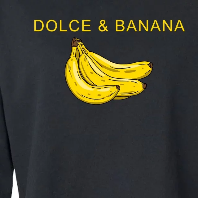 Dolce And Banana Funny Fashion Yellow Yummy Fruit Cropped Pullover Crew