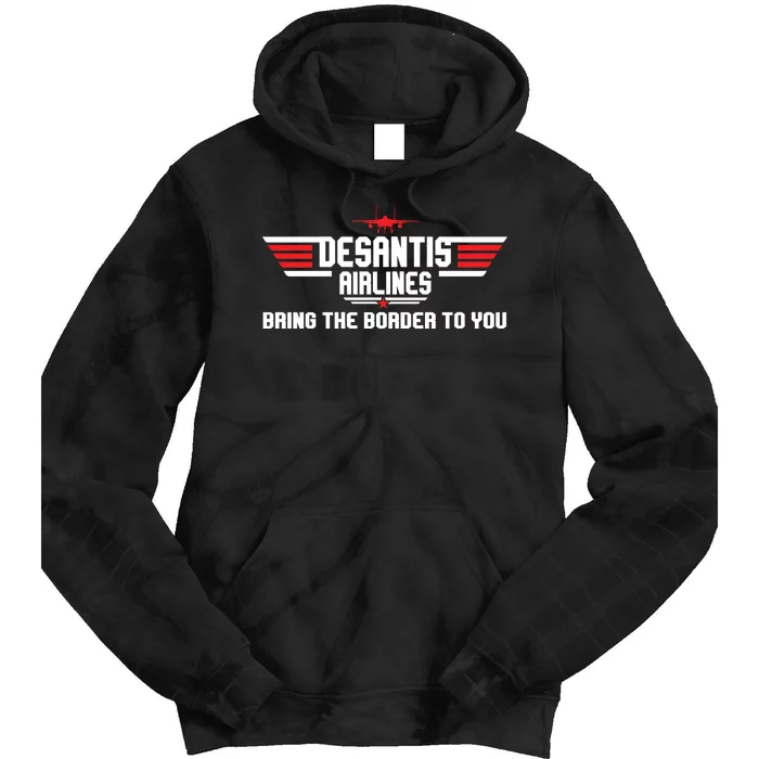 DeSantis Airlines Bringing The Border To You American US Flag Vintage Tie Dye Hoodie