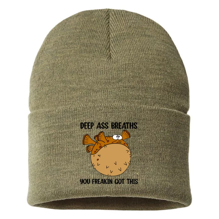 Deep Ass Breaths You Got This Bloat Finding Funny Nemo Mental Health Sustainable Knit Beanie