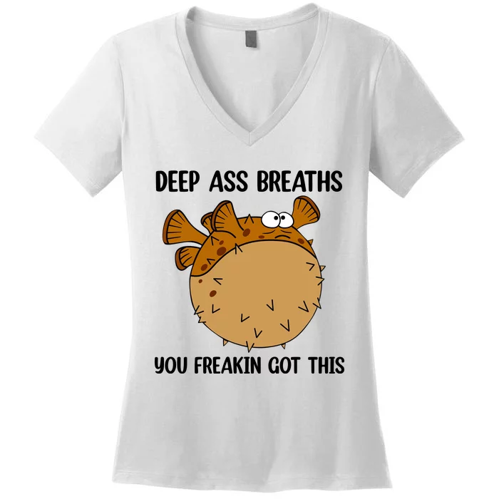 Deep Ass Breaths You Got This Bloat Finding Funny Nemo Mental Health Women's V-Neck T-Shirt