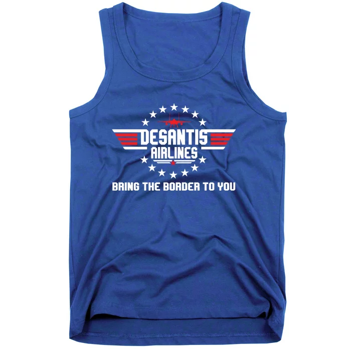 DeSantis Airlines Bringing The Border To You American US Flag Vintage Tank Top