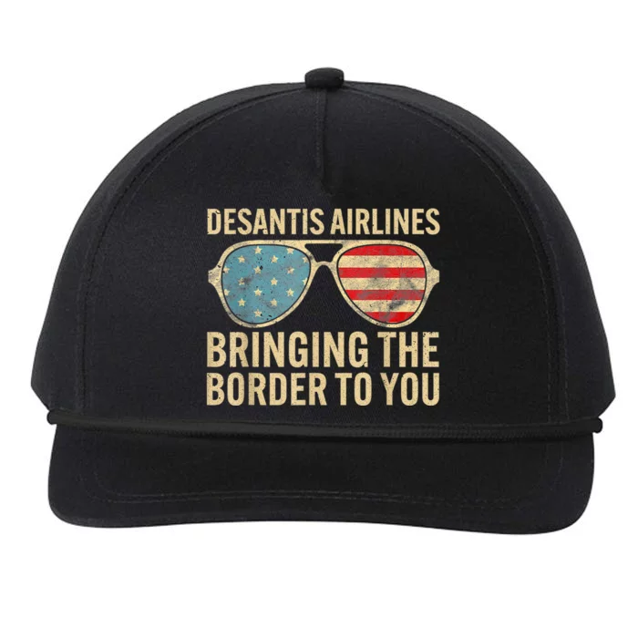 DeSantis Airlines Bringing The Border To You American US Flag Snapback Five-Panel Rope Hat