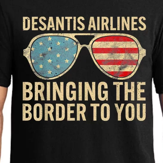 DeSantis Airlines Bringing The Border To You American US Flag Pajama Set