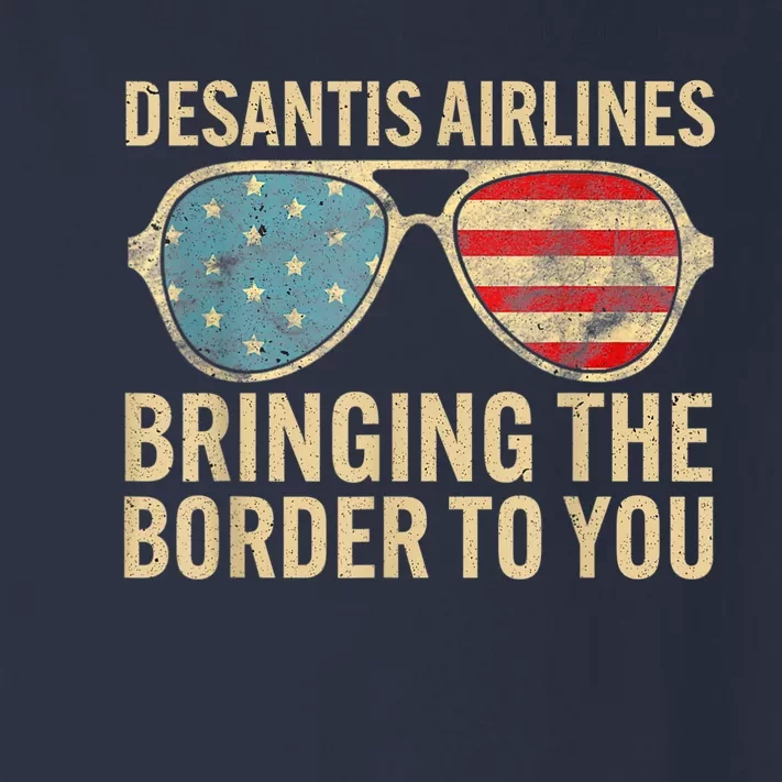 DeSantis Airlines Bringing The Border To You American US Flag Toddler Long Sleeve Shirt