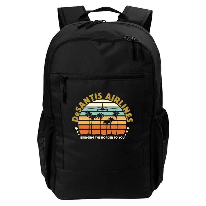 DeSantis Airlines Bringing The Border To You Meme Retro Florida Style Daily Commute Backpack