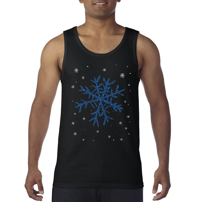 Diabetes Awareness Blue Snowflake Christmas Decoration Tank Top