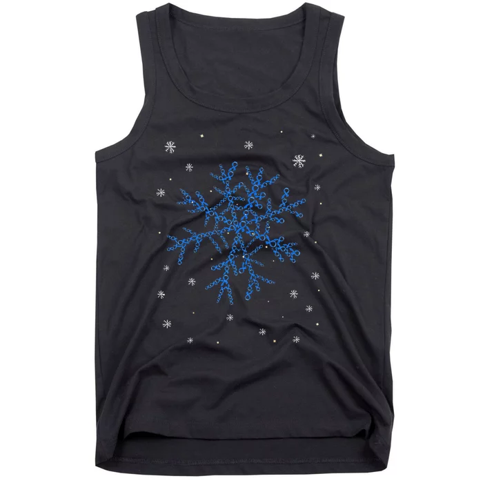 Diabetes Awareness Blue Snowflake Christmas Decoration Tank Top