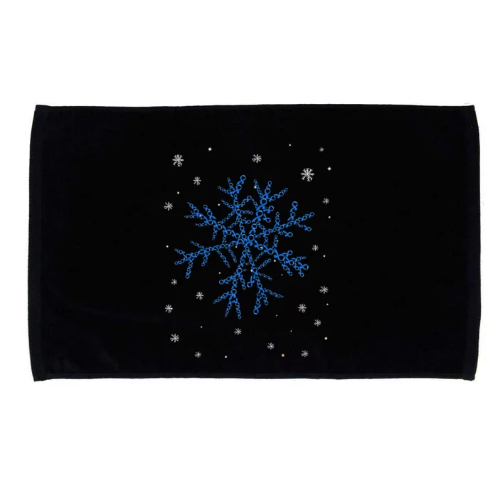 Diabetes Awareness Blue Snowflake Christmas Decoration Microfiber Hand Towel