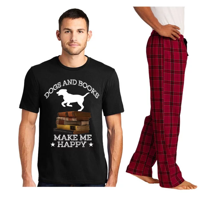 Dogs And Books Make Me Happy Cool Gift Pajama Set