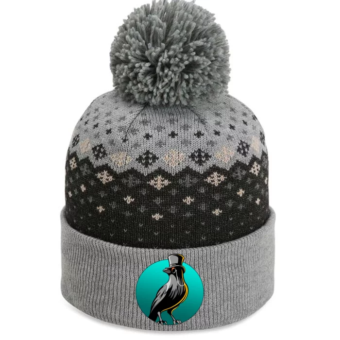 Dabber Raven Top Hat The Baniff Cuffed Pom Beanie