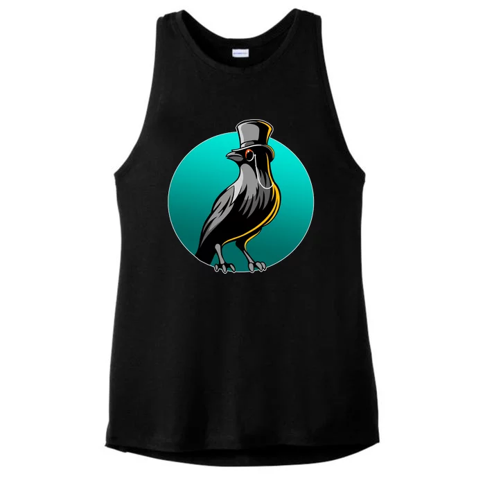 Dabber Raven Top Hat Ladies Tri-Blend Wicking Tank