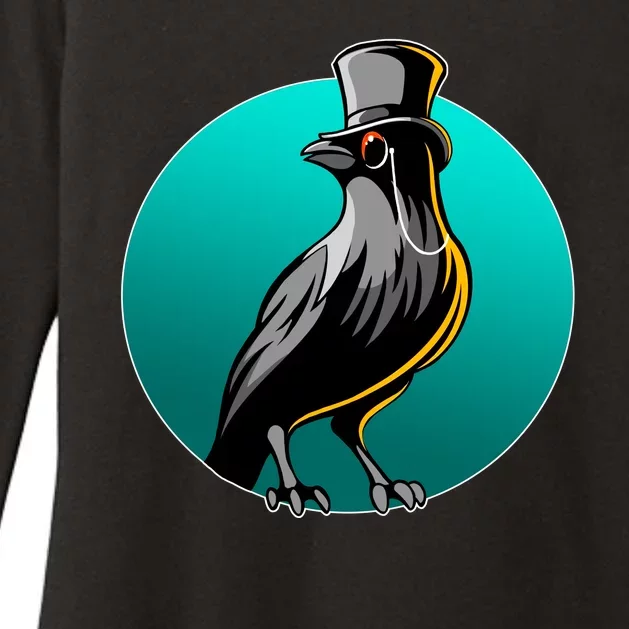 Dabber Raven Top Hat Womens CVC Long Sleeve Shirt