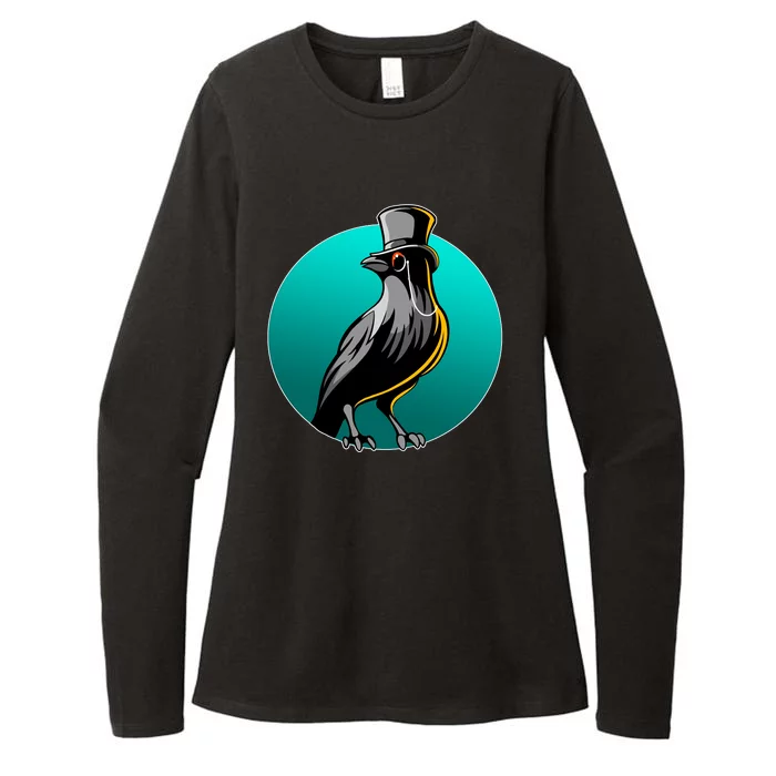 Dabber Raven Top Hat Womens CVC Long Sleeve Shirt