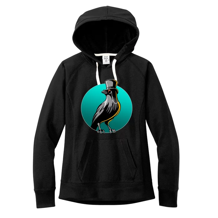 Dabber Raven Top Hat Women's Fleece Hoodie