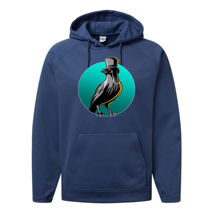 Dabber Raven Top Hat Performance Fleece Hoodie