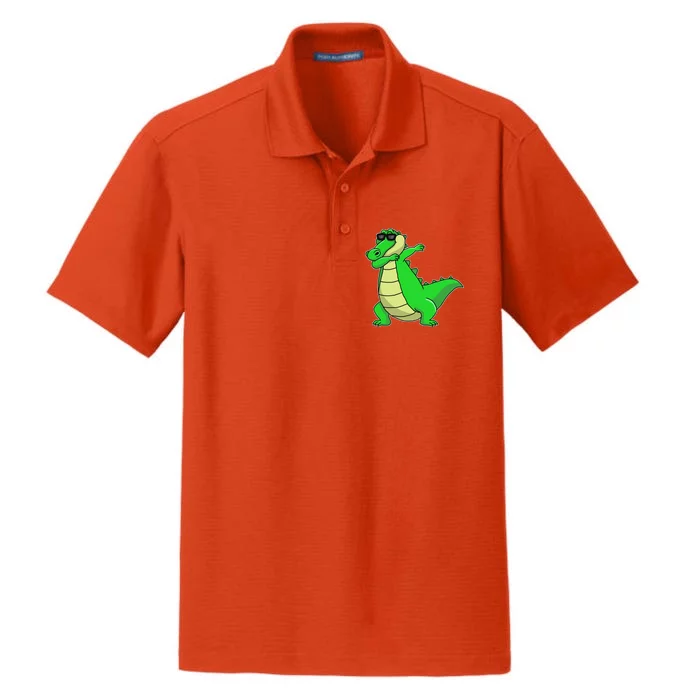 Dabbing Alligator Dry Zone Grid Performance Polo