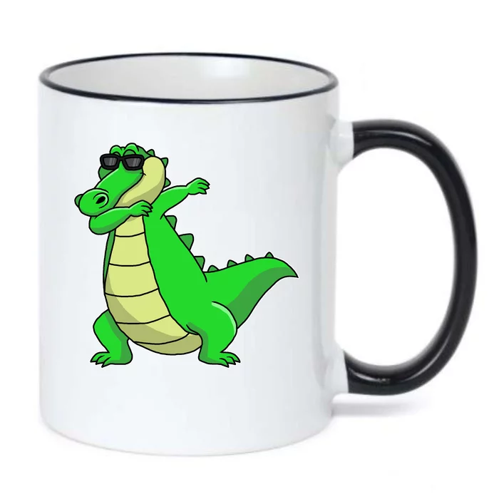 Dabbing Alligator Black Color Changing Mug