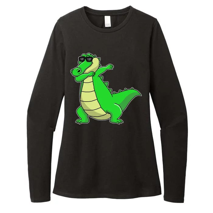 Dabbing Alligator Womens CVC Long Sleeve Shirt