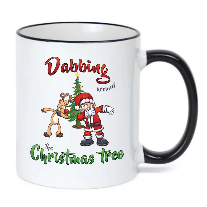 Dabbing Around The Christmas Tree Black Color Changing Mug