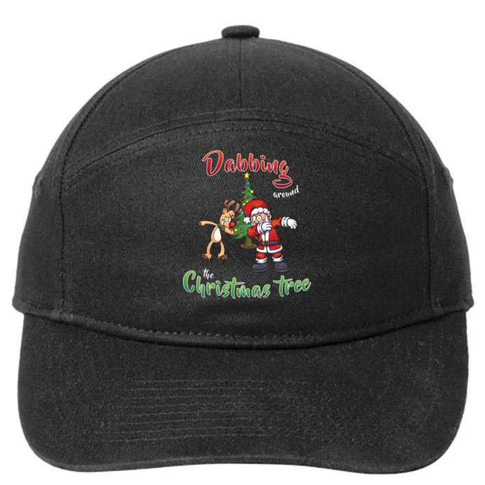 Dabbing Around The Christmas Tree 7-Panel Snapback Hat