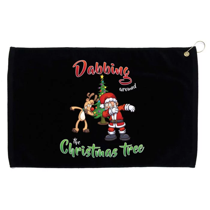 Dabbing Around The Christmas Tree Grommeted Golf Towel