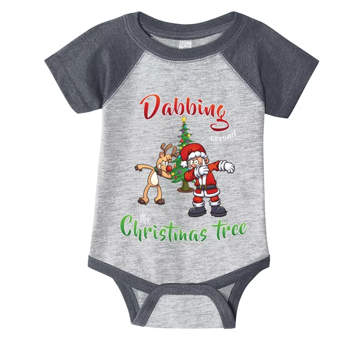 Dabbing Around The Christmas Tree Infant Baby Jersey Bodysuit