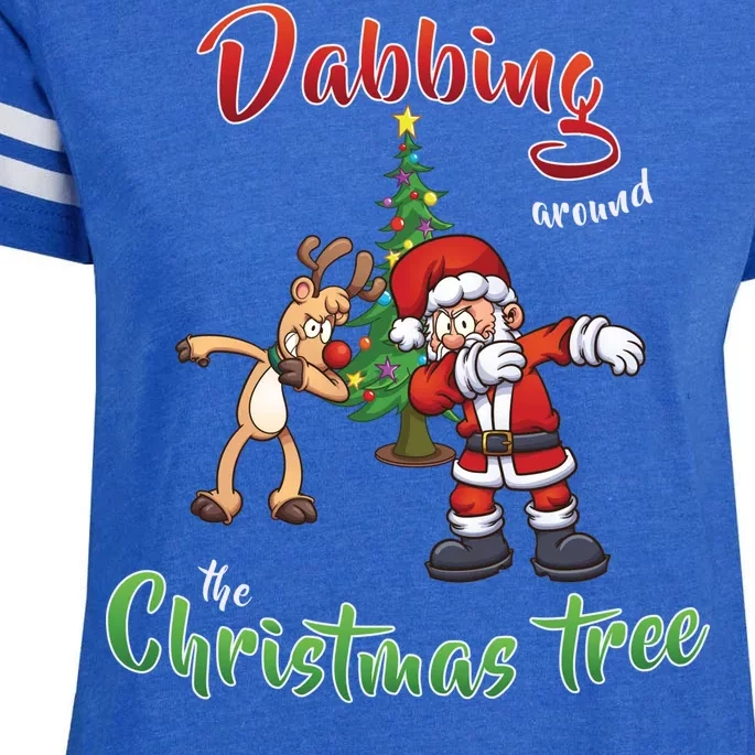 Dabbing Around The Christmas Tree Enza Ladies Jersey Football T-Shirt