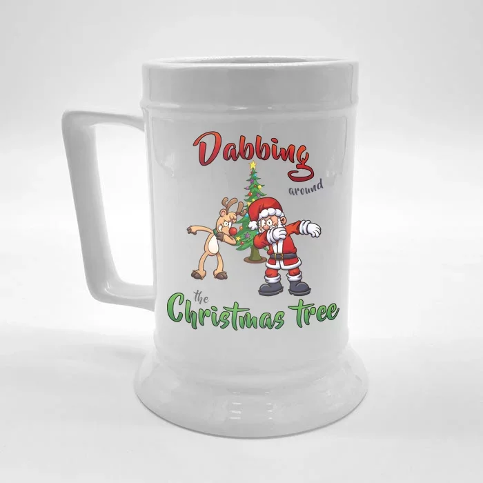 Dabbing Around The Christmas Tree Front & Back Beer Stein