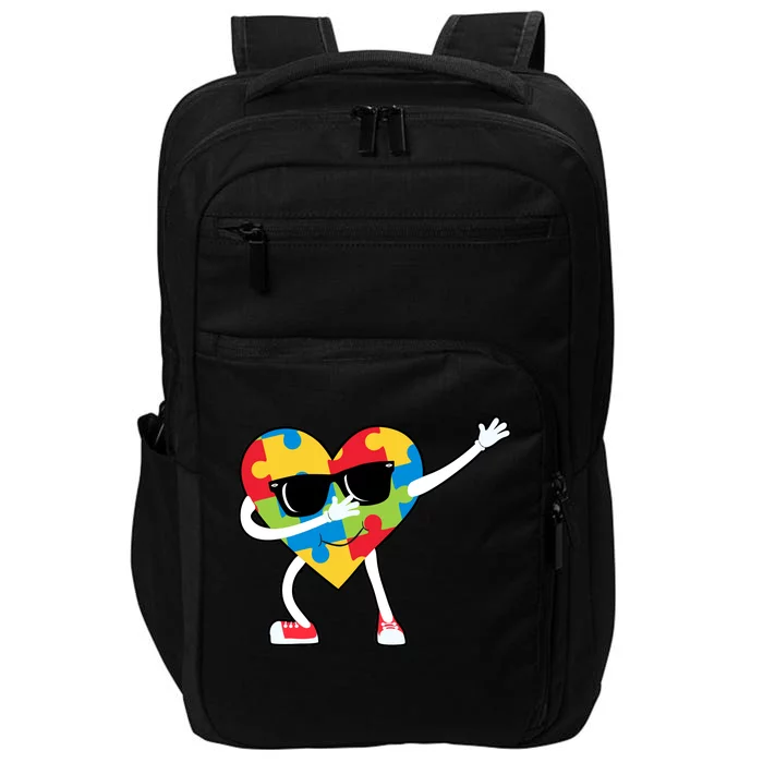 Dabbing Autism Awareness Puzzle Piece Heart Impact Tech Backpack