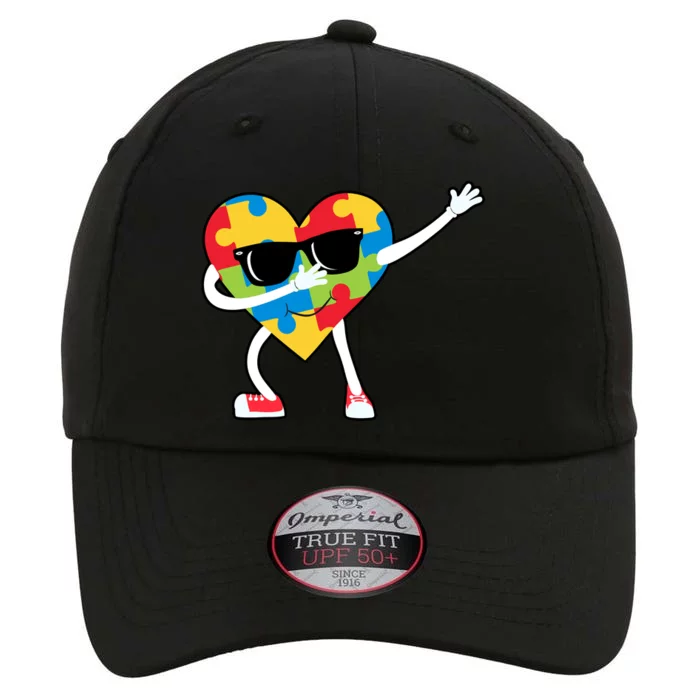 Dabbing Autism Awareness Puzzle Piece Heart The Original Performance Cap