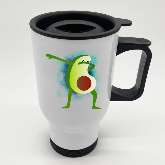 Dabbing Avocado Front & Back Stainless Steel Travel Mug