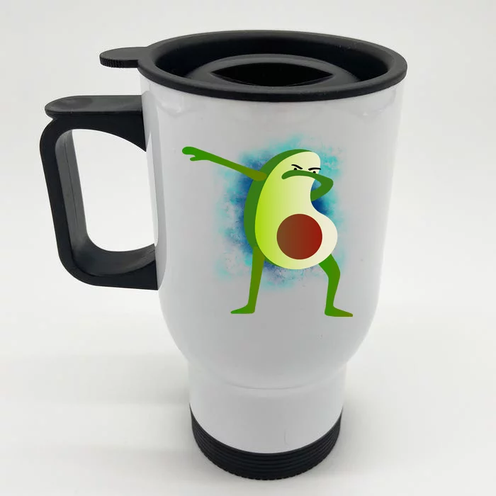 Dabbing Avocado Front & Back Stainless Steel Travel Mug