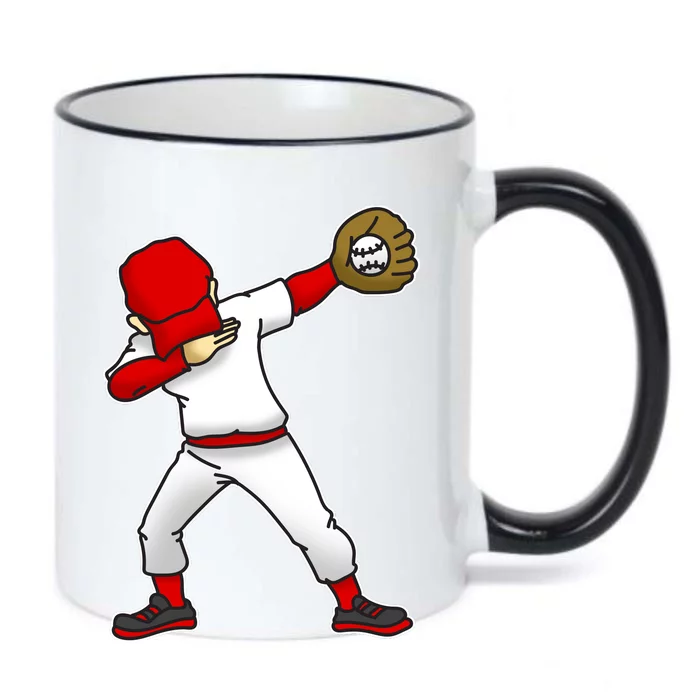 Dabbing Baseball Player Black Color Changing Mug