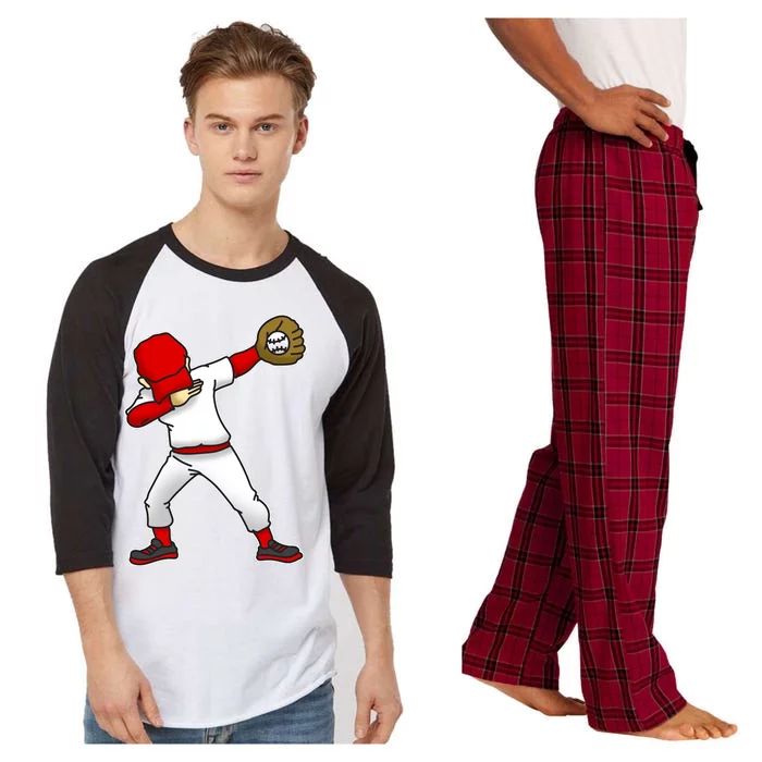 Dabbing Baseball Player Raglan Sleeve Pajama Set