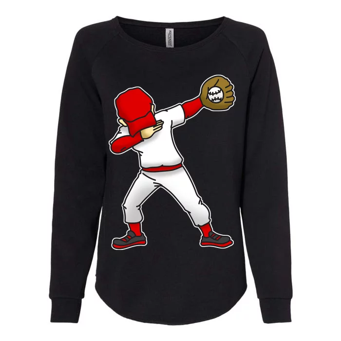 Dabbing Baseball Player Womens California Wash Sweatshirt