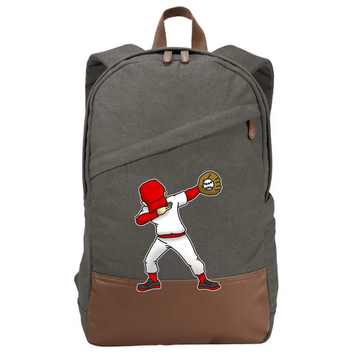 Dabbing Baseball Player Cotton Canvas Backpack