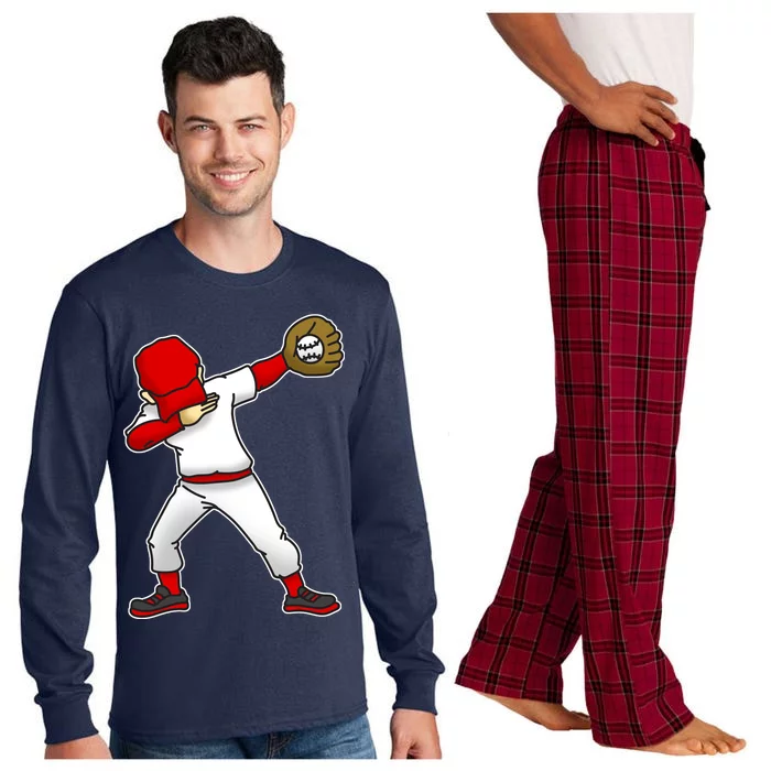 Dabbing Baseball Player Long Sleeve Pajama Set