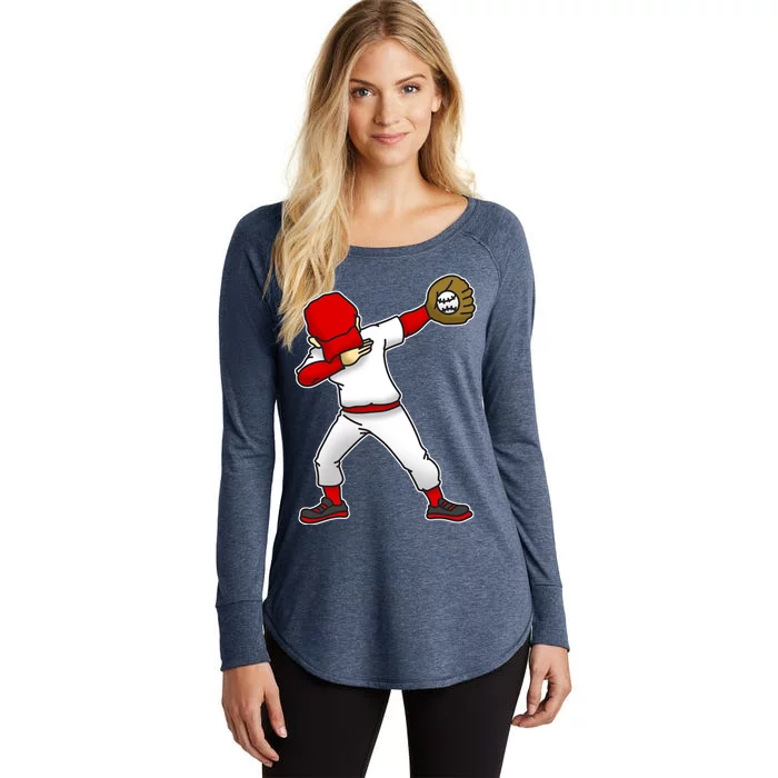 Dabbing Baseball Player Women's Perfect Tri Tunic Long Sleeve Shirt